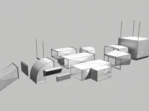 old air ducts modular ventilation system 3D Model