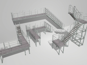 industrial stairs modular 3D 模型