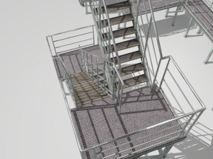 industrial stairs modular Modelo 3D