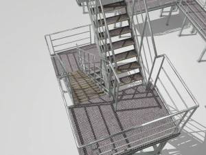 industrial stairs modular 3D Model
