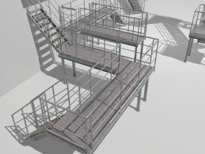 industrial stairs modular Modelo 3D