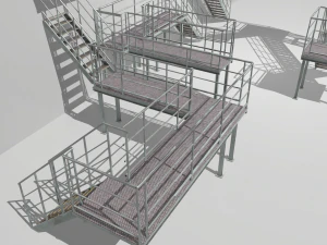 industrial stairs modular 3D Model