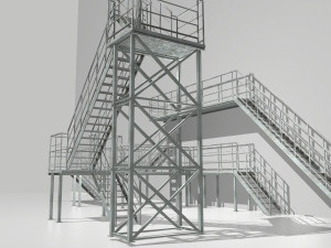 industrial stairs modular Modelo 3D