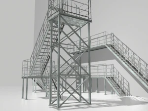 industrial stairs modular 3D Model