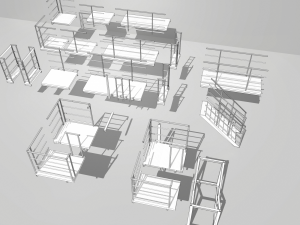 industrial stairs modular Modelo 3D