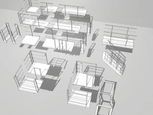 industrial stairs modular 3D Model