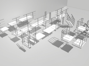 industrial stairs modular Modelo 3D