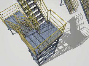 industrial stairs modular 2 Modelo 3D