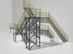 industrial stairs modular 2 Modelo 3D
