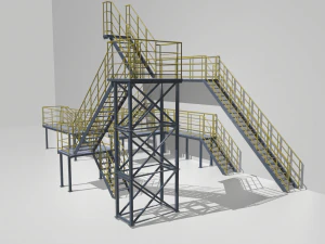 industrial stairs modular 2 3D Model