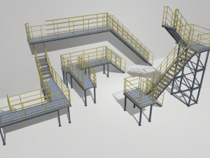 industrial stairs modular 2 3Dモデル