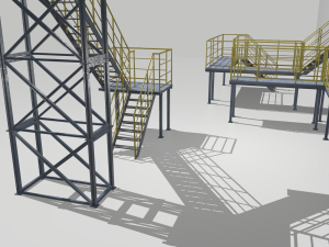 industrial stairs modular 2 Modelo 3D