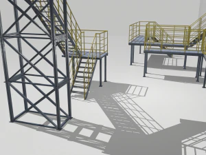 industrial stairs modular 2 3D Model