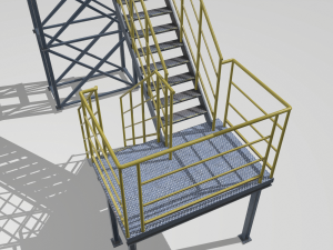 industrial stairs modular 2 Modelo 3D