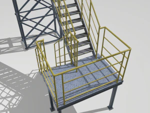 industrial stairs modular 2 3D Model