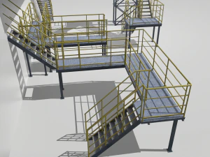 industrial stairs modular 2 3D Model