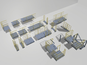 industrial stairs modular 2 Modelo 3D