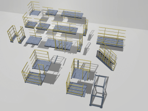 industrial stairs modular 2 Modelo 3D