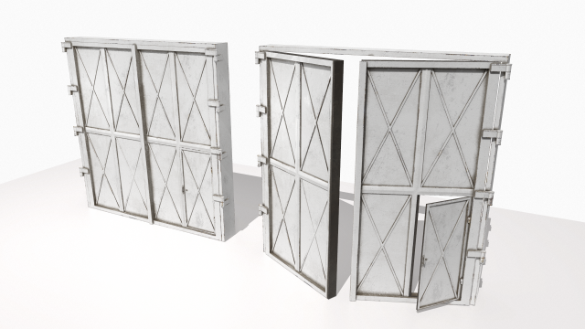 industrial metal gate 1 3D Модель .c4d .max .obj .3ds .fbx .stl .blend 
