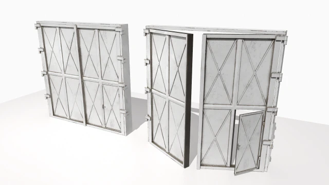 industrial metal gate 1 3D Model .c4d .max .obj .3ds .fbx .stl .blend 
