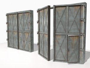 industrial metal gate 1 3D Модель