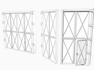 industrial metal gate 1 3D Модель