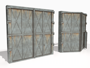 industrial metal gate 1 3D Модель
