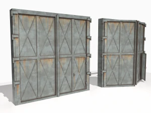 industrial metal gate 1 3D Model