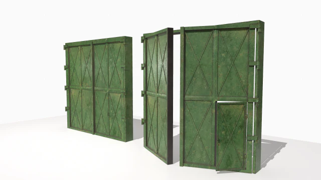 industrial metal gate 2 3D Model .c4d .max .obj .3ds .fbx .stl .blend