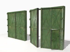 puerta metálica industrial 2 Modelo 3D