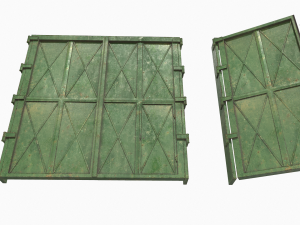 industrial metal gate 2 Model 3D