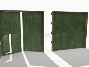 industrial metal gate 2 Model 3D
