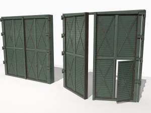 industrial metal gate 2 Model 3D