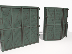 industrial metal gate 2 Model 3D