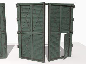 industrial metal gate 2 Model 3D