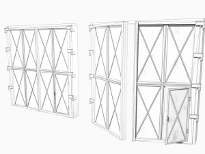 industrial metal gate 2 3D Model