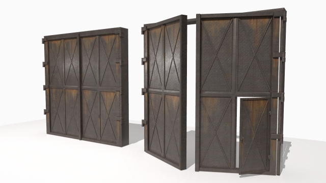 industrial metal gate 3 3D Модель .c4d .max .obj .3ds .fbx .stl .blend 