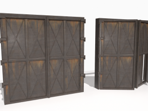 industrial metal gate 3 3D Модель