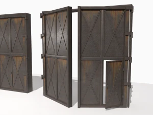 industrial metal gate 3 3D Model