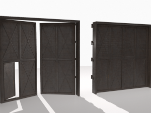 industrial metal gate 3 3D Модель
