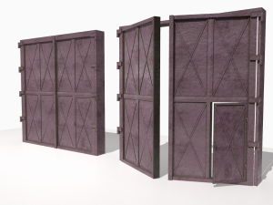 industrial metal gate 3 3D Модель