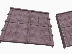 industrial metal gate 3 3D Модель