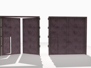 industrial metal gate 3 3D Модель