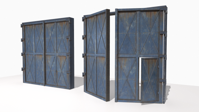 industrial metal gate 4 3D मॉडल .c4d .max .obj .3ds .fbx .stl .blend 