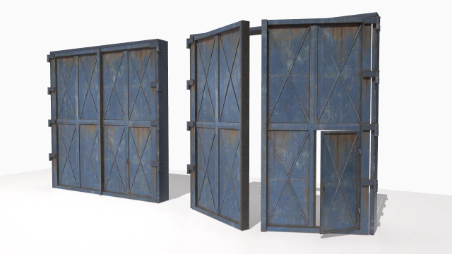 industrial metal gate 4 3D Model .c4d .max .obj .3ds .fbx .stl .blend 