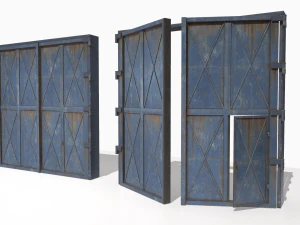 cancello metallico industriale 4 Modello 3D