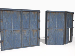 industrial metal gate 4 3D Model