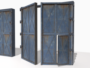 industrial metal gate 4 3D मॉडल