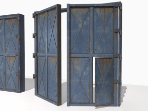 industrial metal gate 4 3D Model