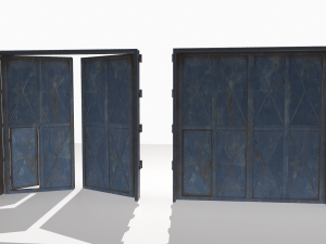 industrial metal gate 4 3D मॉडल